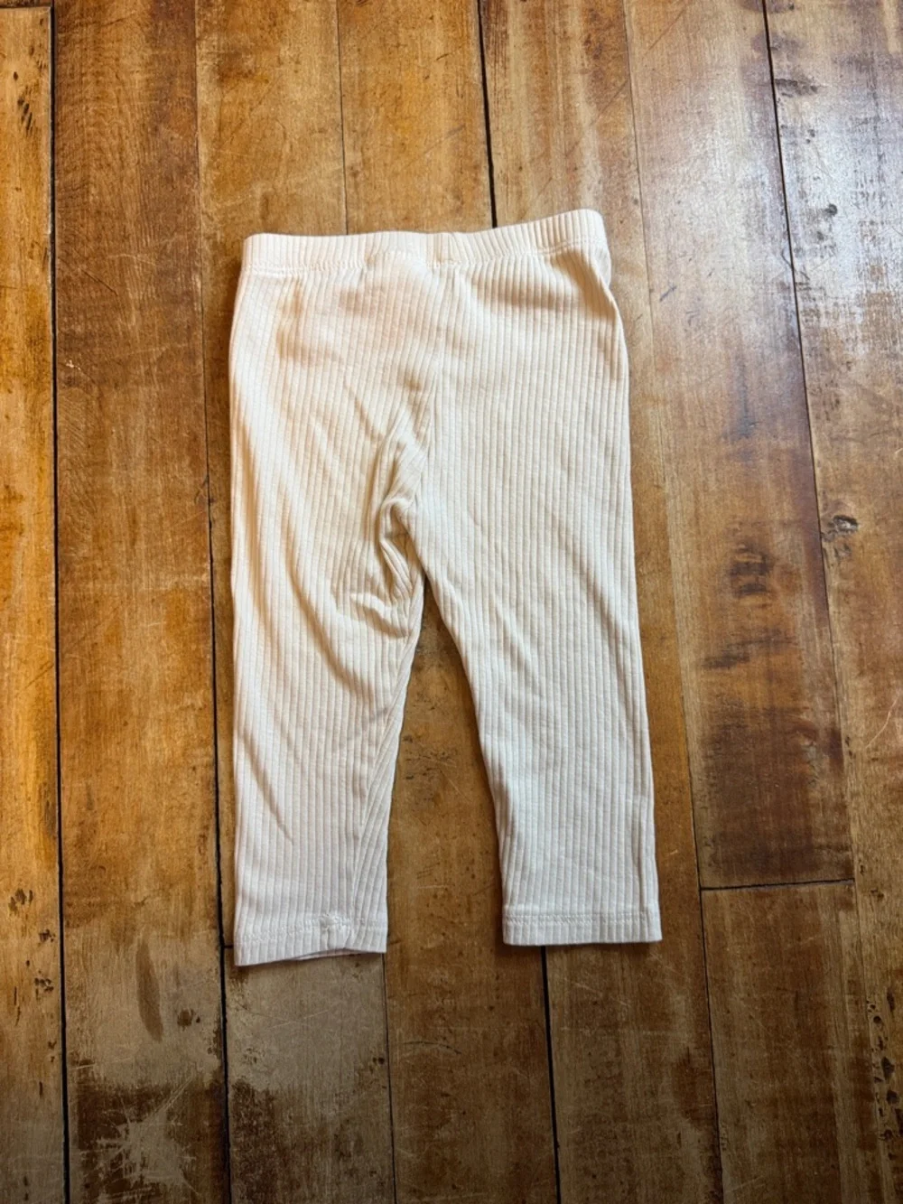H&M Cream Ribbed Leggings 12 months cotton spring unisex neutral
